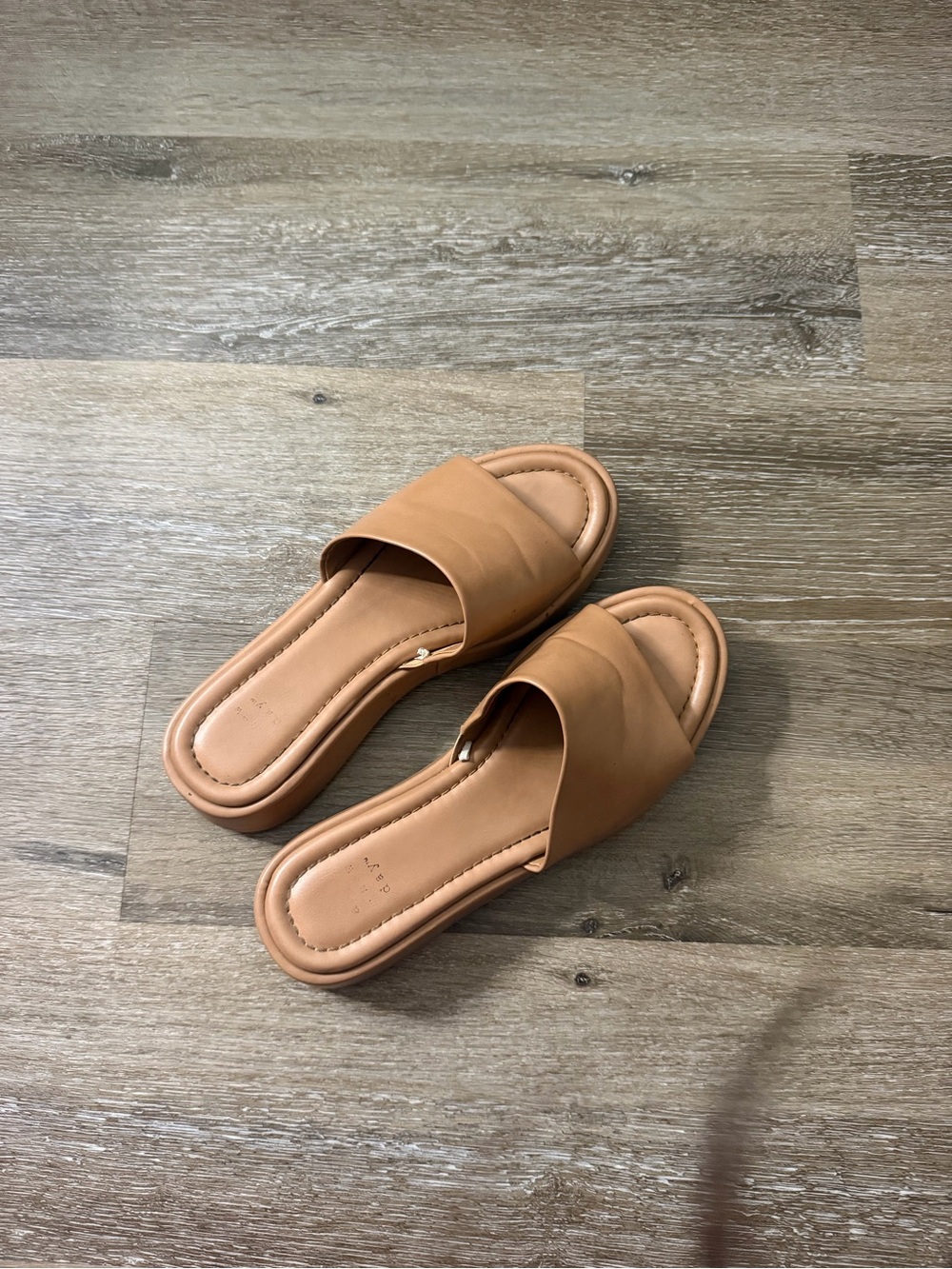 a new day Tan Slide Sandals - Single Band Casual Slides
